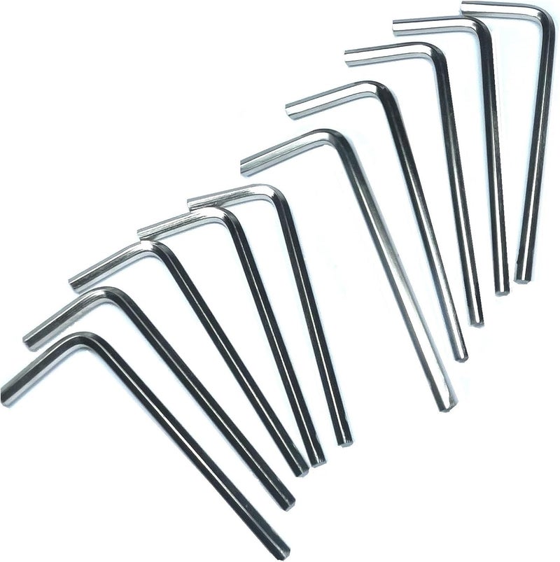 ZDingTech 10pcs 1/8 Allen Wrench sets,1/8" Hex Key Wrench set,allen key Door Key L Shaped hex wrench set with Long Arm. - Image 1